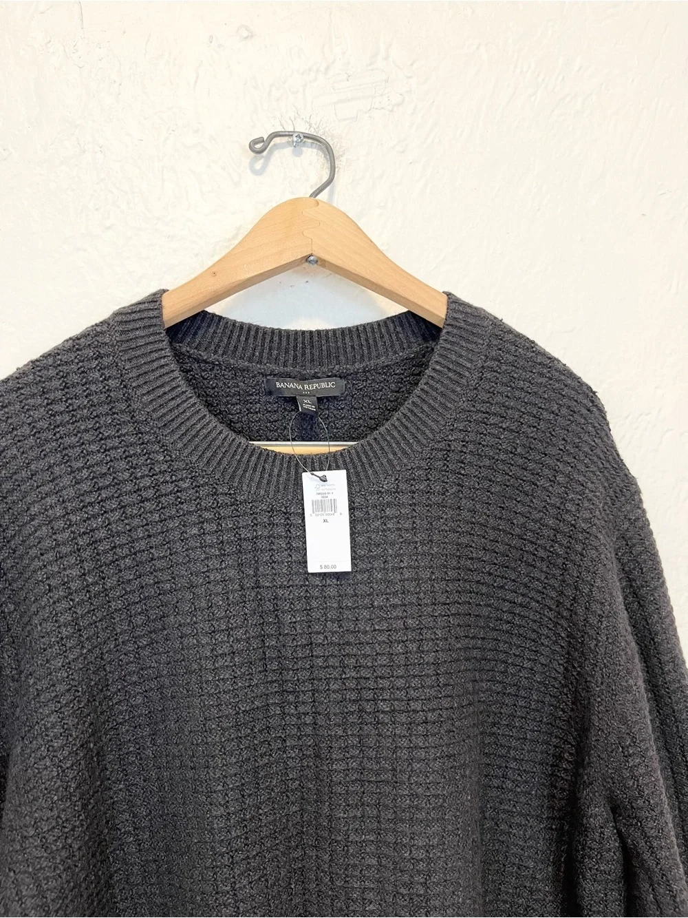 Banana Republic Men's Sweater Waffle Textured Brown Taupe XL